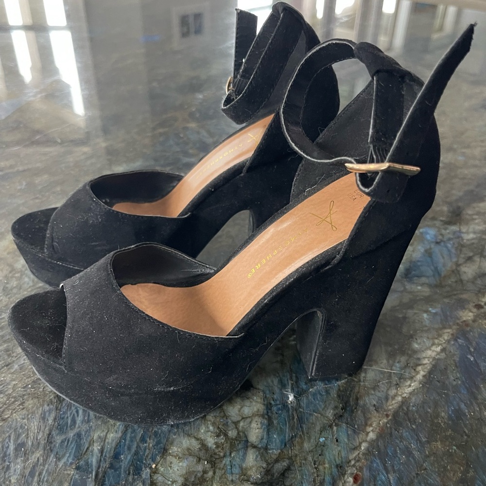 Atmosphere Black Suede Heels